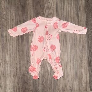 Pink Ladybug Baby One Piece
